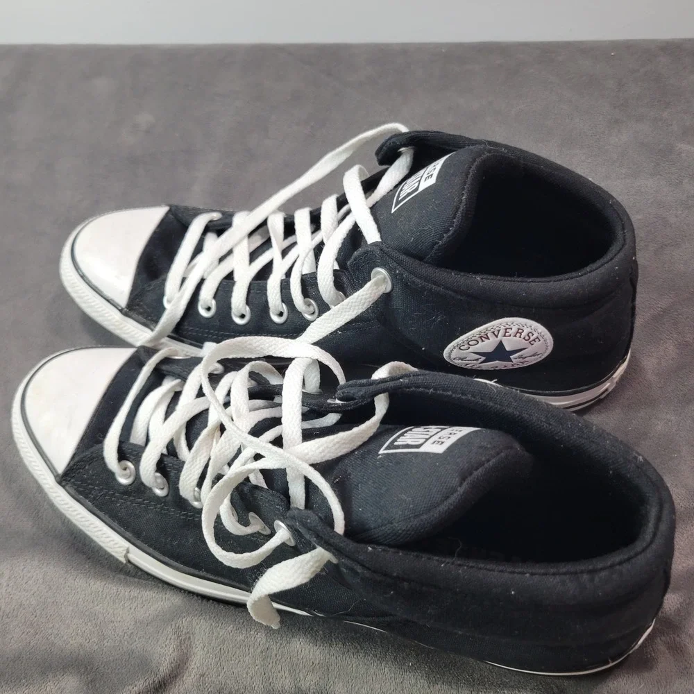 Converse Chuck Taylor All Star Mid‎ Top Black Canvas Mens Shoes Size 12 - Picture 5 of 9